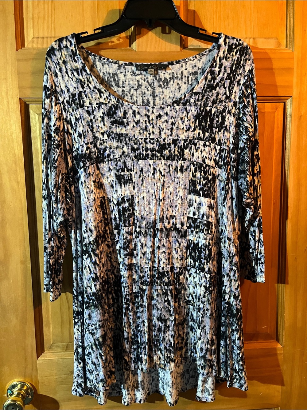 Rose & Olive Black, White & Gray Printed Swing Tunic
